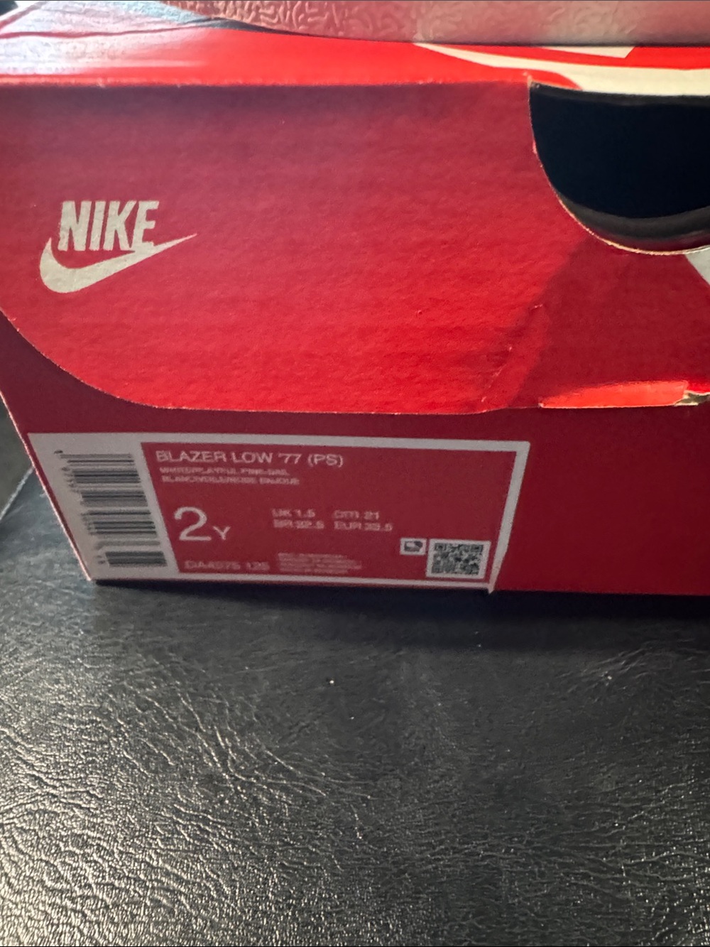 Nike Kids Red Shoe Box — Blazer Low 77 (PS)